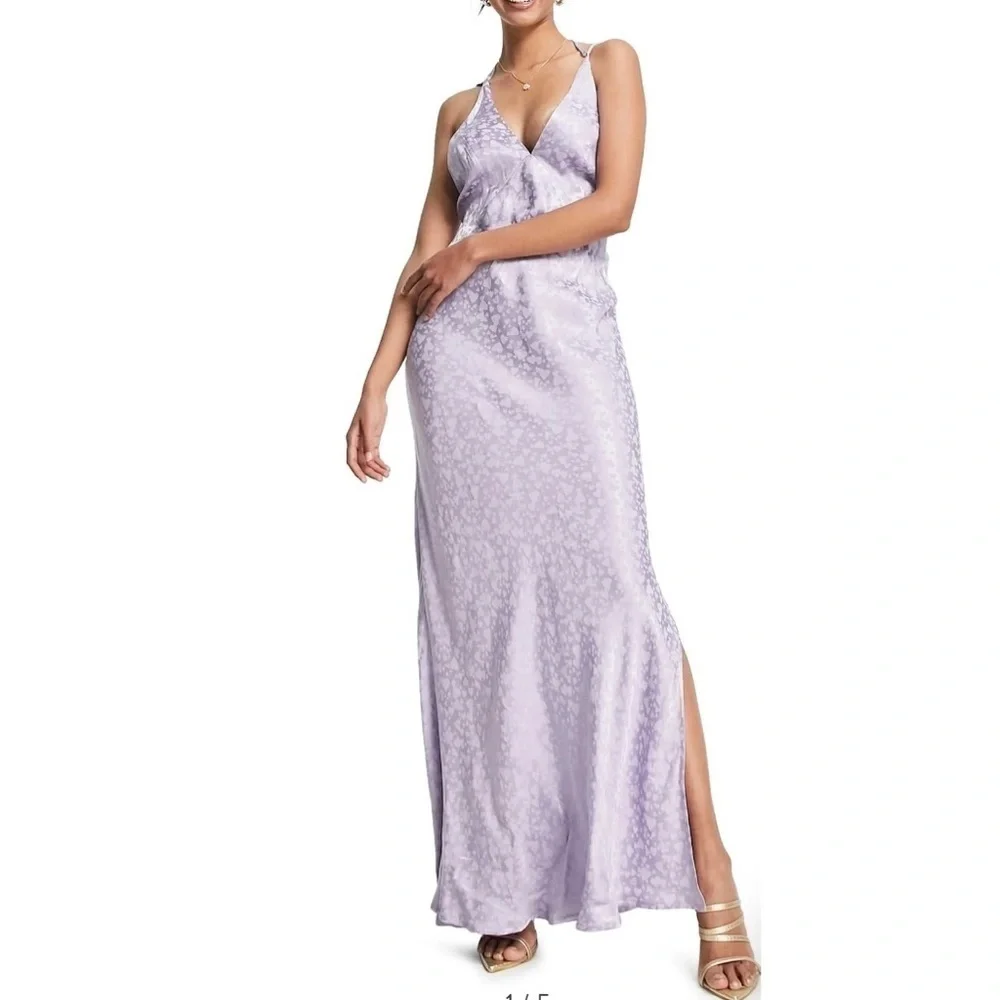 NEW TOPSHOP Heart Jacquard Satin Slip Dress Size 8 NWOT - Picture 3 of 10